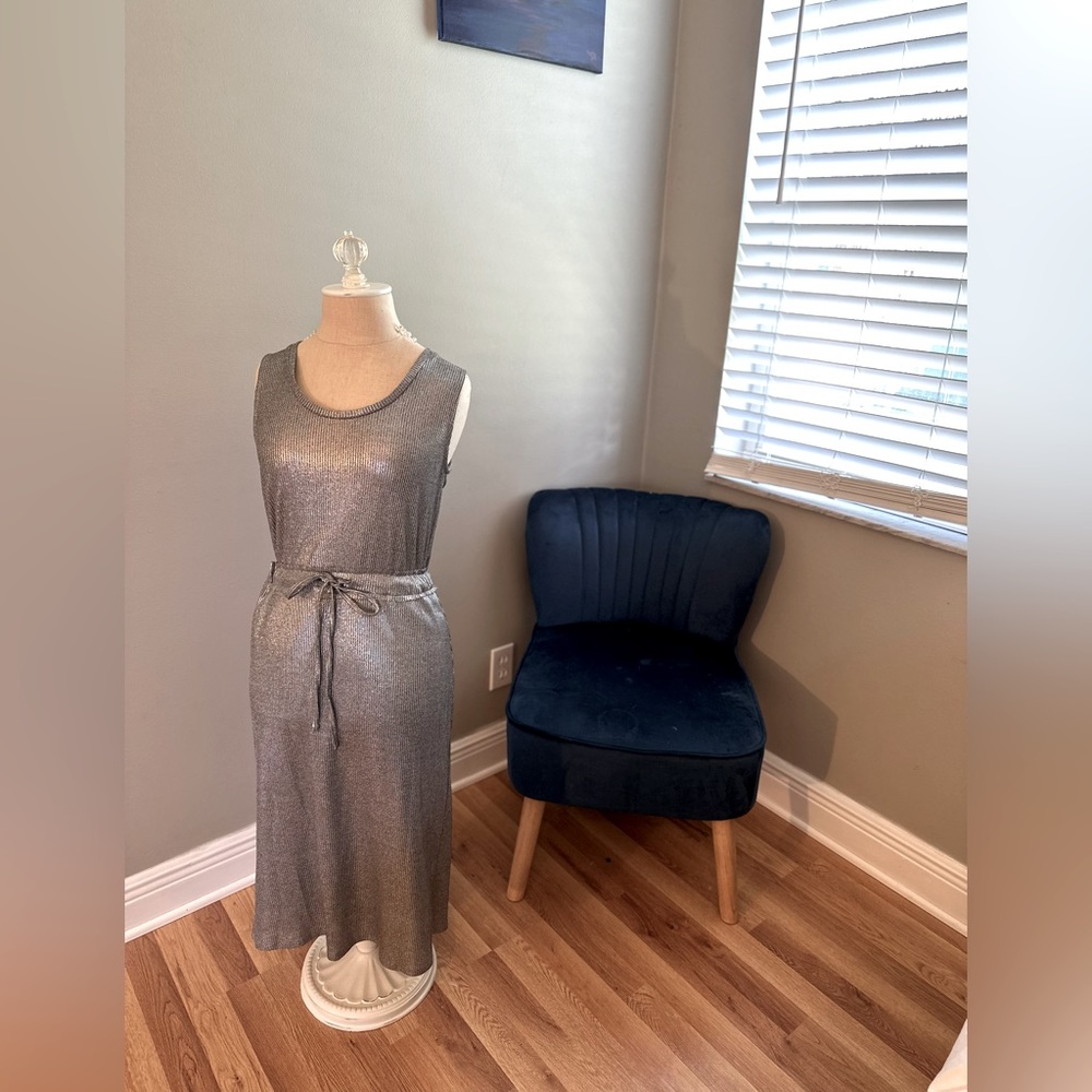 NWT Anthropologie Dolan silver sleeveless holiday dress size XS